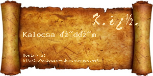 Kalocsa Ádám névjegykártya