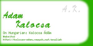 adam kalocsa business card