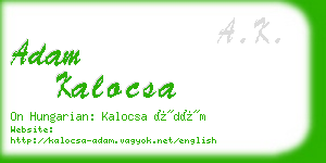 adam kalocsa business card